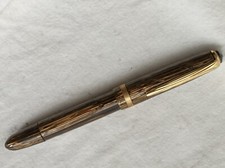 Fountain pen Tortoise Brown striped Degussa 14kt 1950'