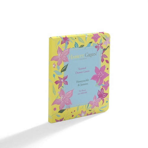 Hassett Green Honeysuckle & Jasmine Scented Drawer Liners 6 Sheet 600 x