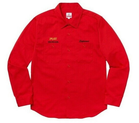 Supreme Honda Fox Racing Work Shirt Size Large Red FW19 Supreme  
