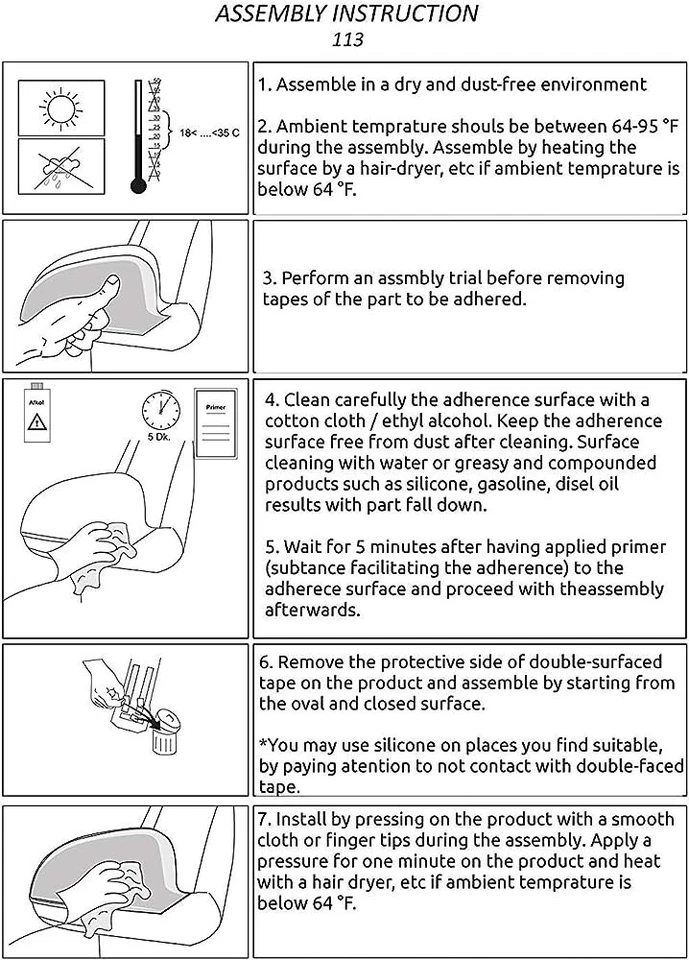 Para 2012-2018 Peugeot 208 Tapa Espejo Ala Cubiertas Bat Style Brillante 1 Par - Imagen 3 de 3