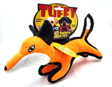 Tuffy Jr Zoo Fox Soft Squeaky Durable Floating Tug Shake Dog Toy 13"