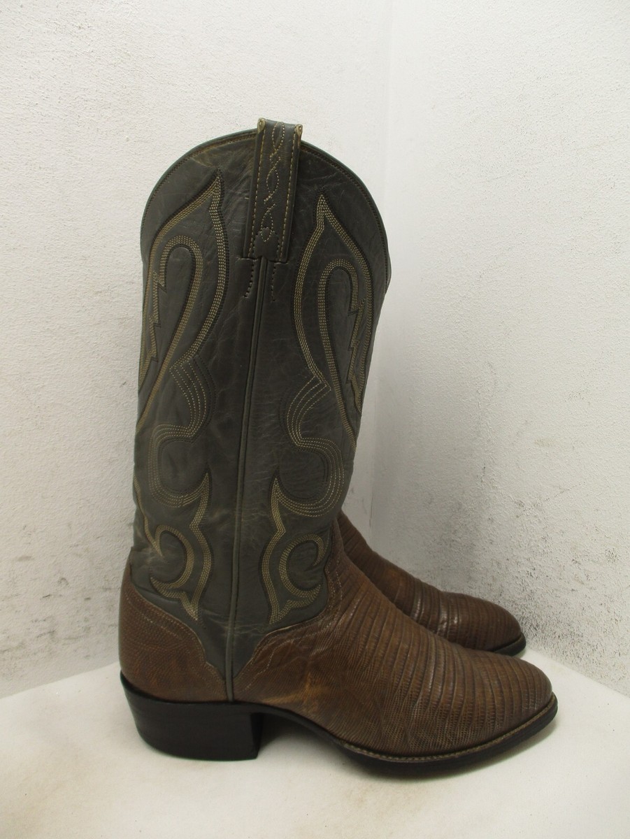 El Dorado Handmade Lizard Skin Leather Men Size 8.5 D Cowboy  display picture 2