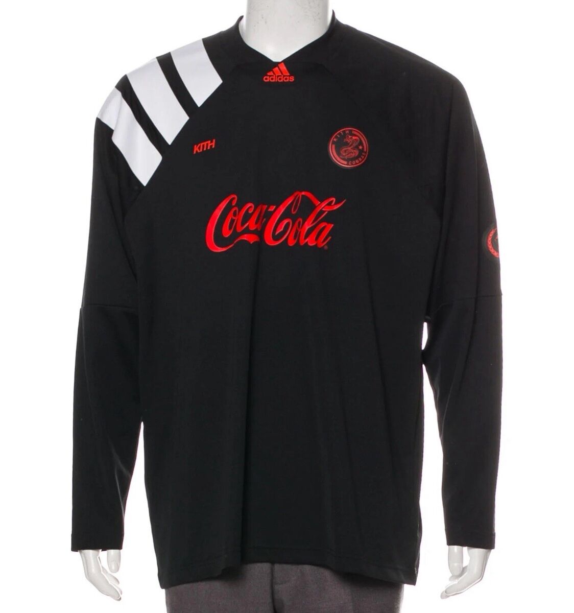 Kith x Adidas Soccer L/S Jersey Cobras Home Black Red White Kith x Adidas Soccer L/S Jersey Cobras Home Black Red White