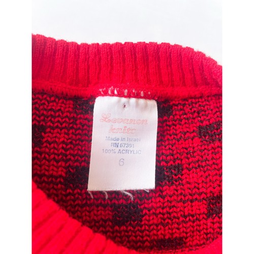 Kids Red and Black Vintage Sweater Size 6 - Picture 2 of 3