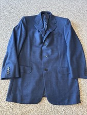 Ermenegildo Zegna Trofeo Wool Blue Sport Coat US 38R Check Measurements