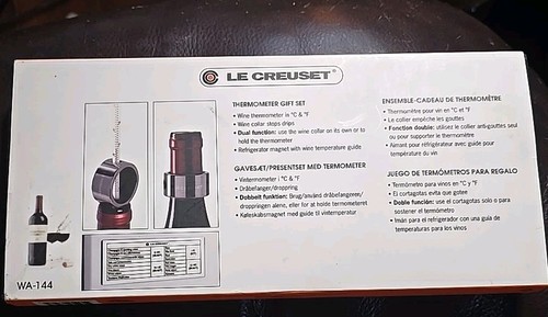 Le Creuset Thermometer Wein Halsband Tropfring Geschenkset Neu im Karton - Bild 3 von 5