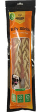 12" Braided Bully Sticks for Dogs 2 Pack - Odor-Free, Thick, Natural Chews Safe