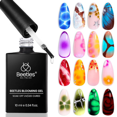 Beetles Blooming Gel 10ML, Blooming Gel Nail Polish Clear UV LED Blossom for Spr