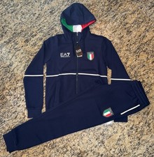 EMPORIO ARMANI EA7 345 Men's ITALY WORLD CUP Tracksuit Jacket Jogger Pants NEW