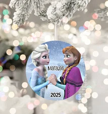 Anna and Elsa Frozen Personalized Christmas Ornament