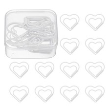 20 Pieces Heart Clasp, Metal, Plastic, White