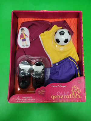 OUR GENERATION SOCCER OUTFIT TEAM PLAYER FITS MOST 18''' DOLLS TEAM PLAYER NEW
