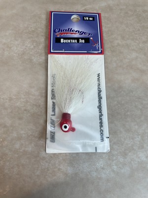 Challenger Bucktail Jig Hook 1/8 oz White and Red