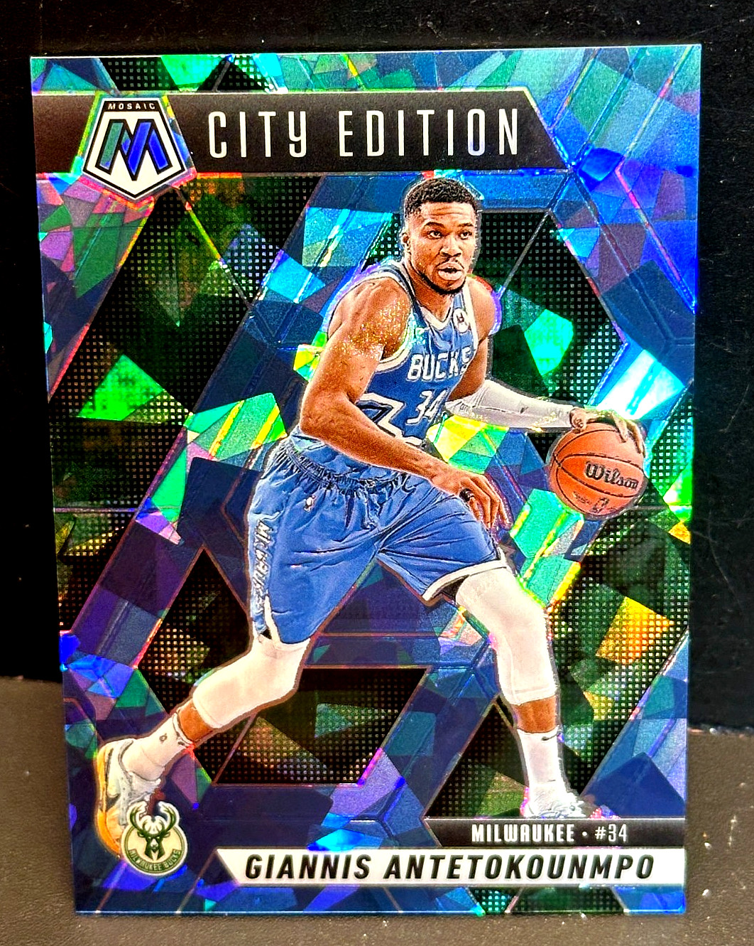 Giannis Antetokounmpo 2024-25 Panini Mosaic NBA City Edition Ice #282 Bucks /125