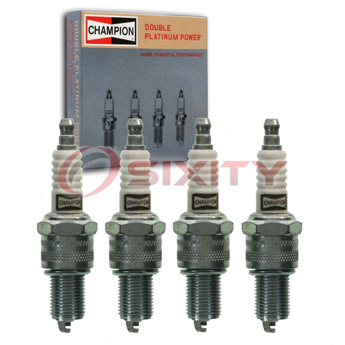4 pc Champion Double Platinum Spark Plugs for 1975-1980 Volkswagen Rabbit jl