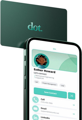 Card - Digital Business Card - Tap Compatible with Iphone & Android (Green)