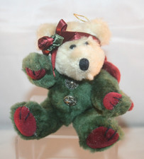 Boyds Bears Christmas Ornament Arinna Goodnight Plush Jointed Angel Red/Green