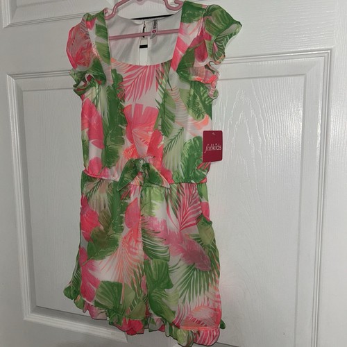 NEW Fabkids Romper - Grn/pink Girls - S 6/7 - Picture 4 of 9