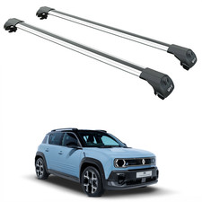 For Renault 4 Roof Rack Cross Bars Raised Rails Silver