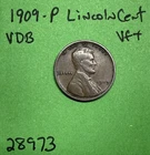 1909-P VDB Lincoln Wheat Cent 1c Vf Very Fine