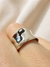 Minimalist Sterling Silber 925 Breit Band Rin...