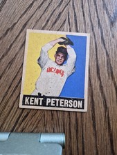 1948-49 Leaf #42a Kent Peterson : Black cap