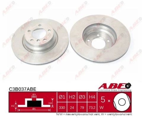 2x BRAKE DISC C3B037ABE FOR BMW 1/E87/X/SUV/E84/SAV/E9/Convertible/E88/E82 X1 - Image 4 of 4