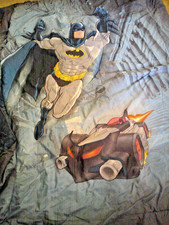 Batman Double Sided Comforter Blanket 68" x 86" Shows Wear