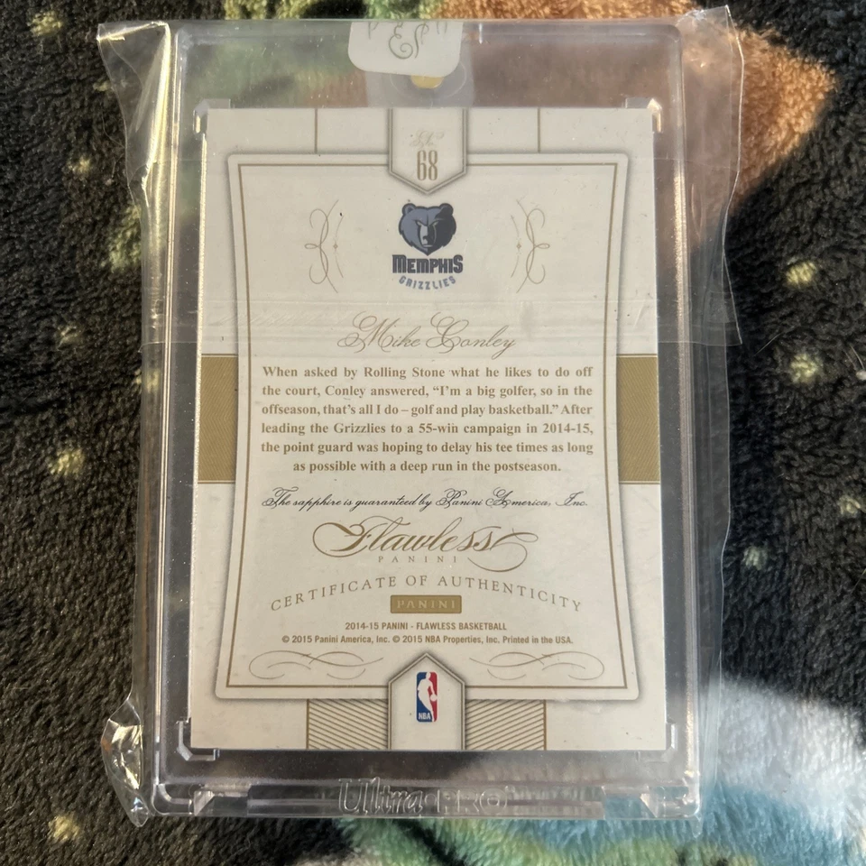 Zafiro impecable Mike Conley Panini #/10 Foto 2 de 2