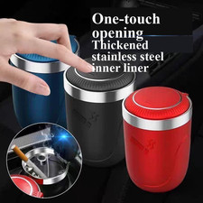 Auto Car Ashtray Ash Holder Cigarette Cup with LED Light Lid Portable Detachable