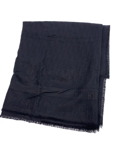 Authentique foulard Christian Dior en soie noire mode femme 140 x 140 cm décontracté