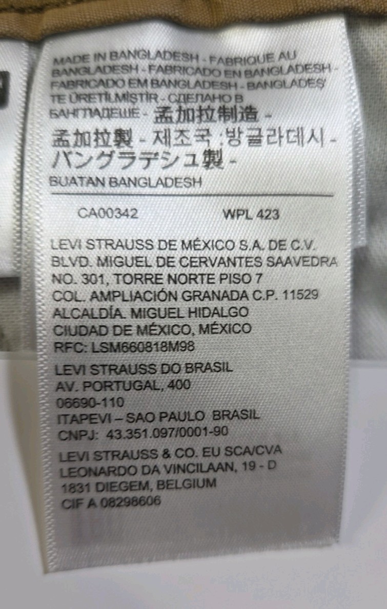 Levi's Two Horse Mens Cargo Shorts Size 29 Brown Pockets Cotton Casual Workwear thumbnail 5