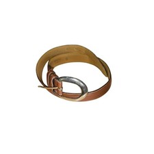 Genuine Leather Belt With Brass Buckle Made In Italy Size S