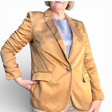 J Crew Alfie Neutral Tan Lyocell Blazer Jacket Size 8 Petite Tailored Neutral