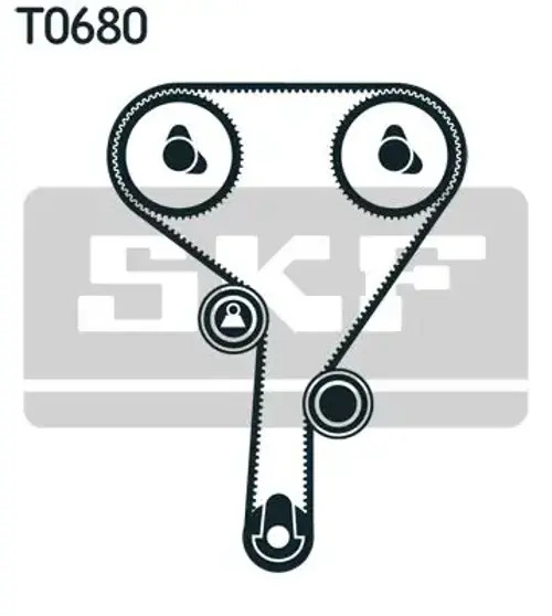 Timing belt kit with rounded tooth profile VKMA 95663 SKF for MITSUBISHI COLT VI