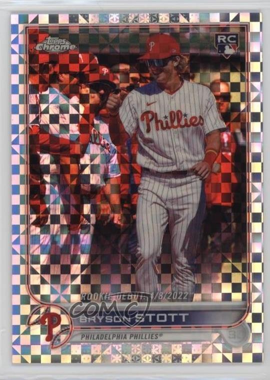 2022 Topps Chrome Update Rookie Debut X-Fractor 93/99 Bryson Stott #USC128 0a6