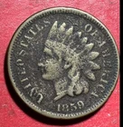 1859 US Indian Head Cent! Copper Nickel Variety! 1st Year Issue! FINE Details!