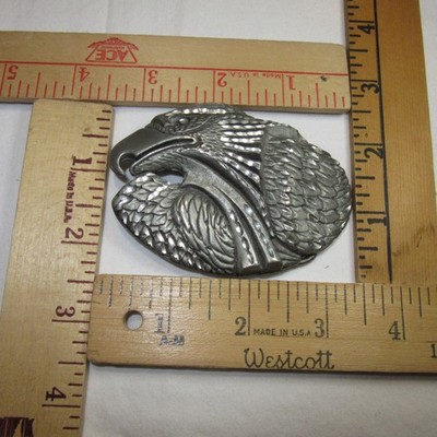 Vintage 1995 American Bald Eagle Head Bust Belt Buckle Stamped EJC-95
