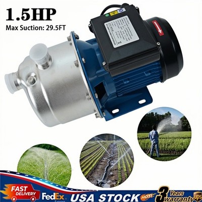 304 Shallow Well Pump, 1.5 HP 220V, 1268 GPH 164 ft Height, 87psi Max Pressure