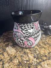 Scentsy Ribbons of Hope Breast Cancer Awareness Wax Warmer 6" Full Size Retired