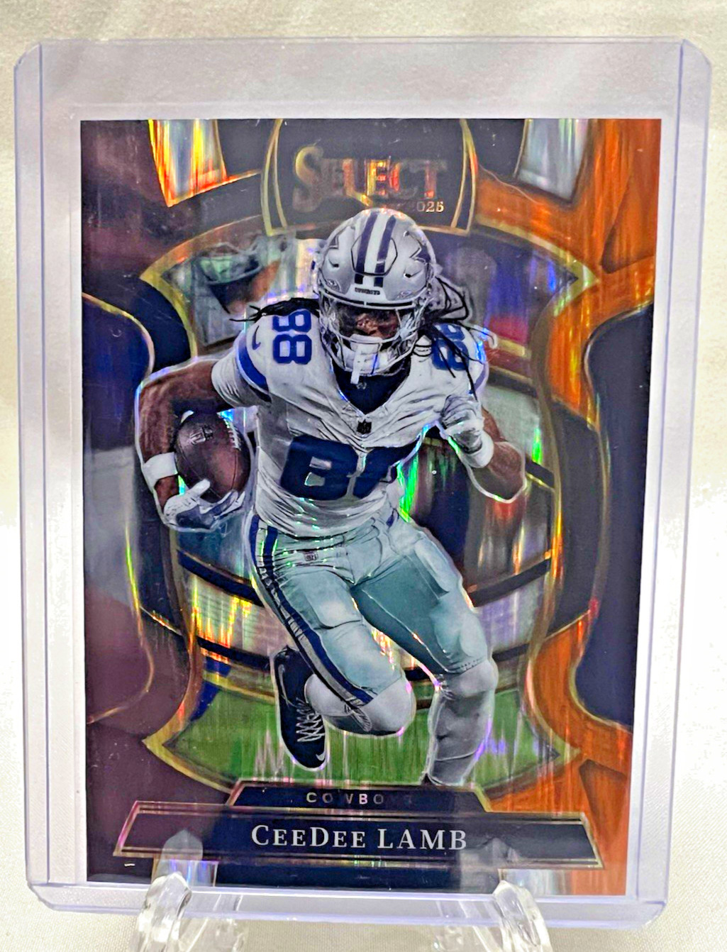 Panini 2025 Select Concourse CeeDee Lamb Black and Orange Shock Prizm #98