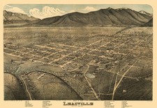 Historic Panoramic View - Leadville Colorado - Koch 1879 - Vintage Wall Art