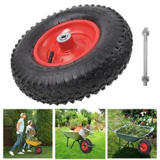 4.10/3.50-6 Schubkarrenrad mit Achse luftbereift 2PR Rad Reifen Ersatzrad Räder