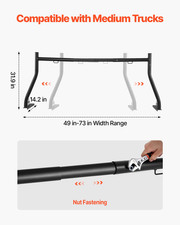 Universal Truck Ladder Rack - Heavy-Duty Cargo Rack with 800 lbs Capacity