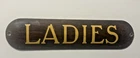 Vintage Gas Station Ladies Bathroom Restroom Porcelain Sign Gas Oil Rare Color