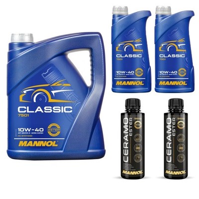 7L MANNOL Motoröl CLASSIC 10W-40 Inkl. 2x Additive Ceramo Ester 9829