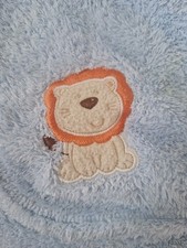 Early Days Lion Blue Fleece Blanket Vintage Primark 70x100cm Used