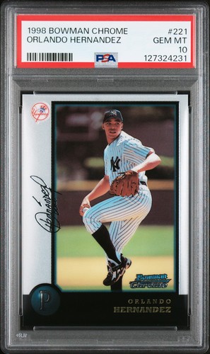 Orlando Hernandez #221 1998 Bowman Chrome card