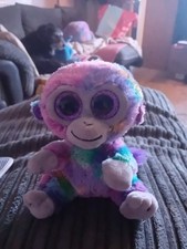 Ty Beanie Boos Zuri The Multicoloured Monkey, Small Plush Soft Toy