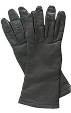 Womans Van Raalte Fleece Lined Grey Leather Gloves Medium